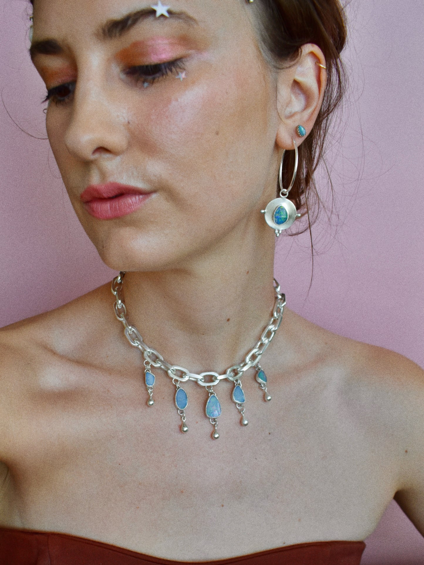 byzantine-inspired opal hoop earrings