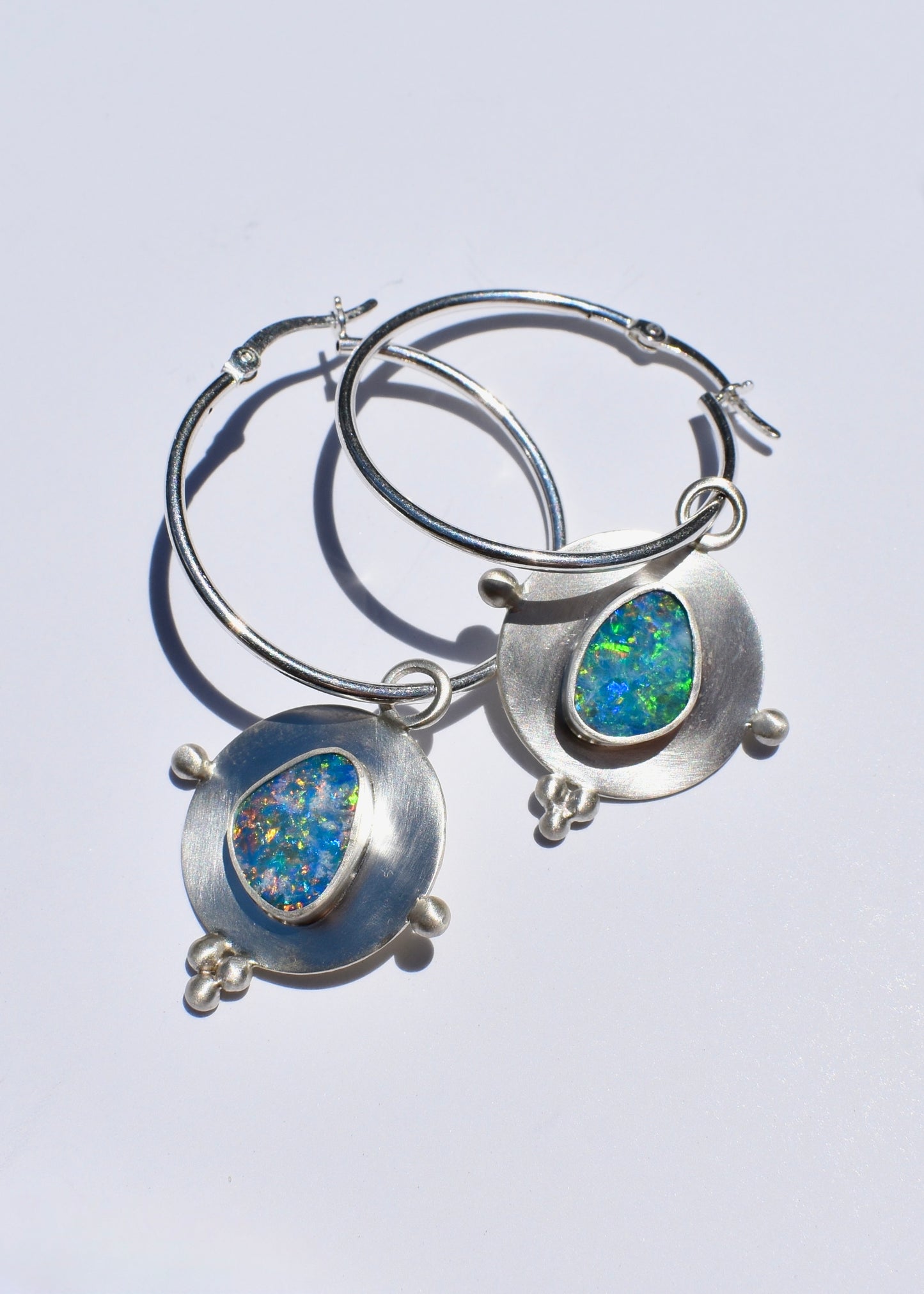 byzantine-inspired opal hoop earrings